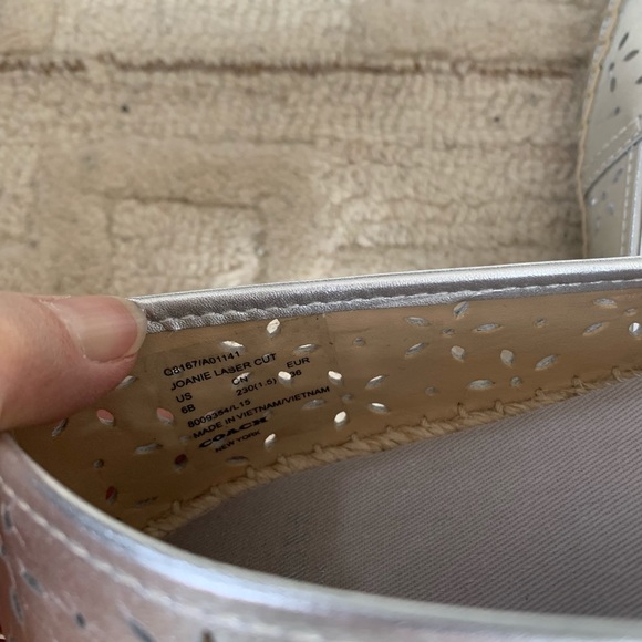 NIB Coach Laser Cut Leather Espadrilles - Picture 6 of 7